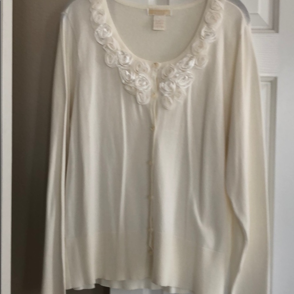 Button down ivory sweater